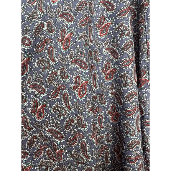 EUC Vintage State O Maine Blue Maroon Paisley Robe With Belt Pockets One Size - Picture 6 of 8